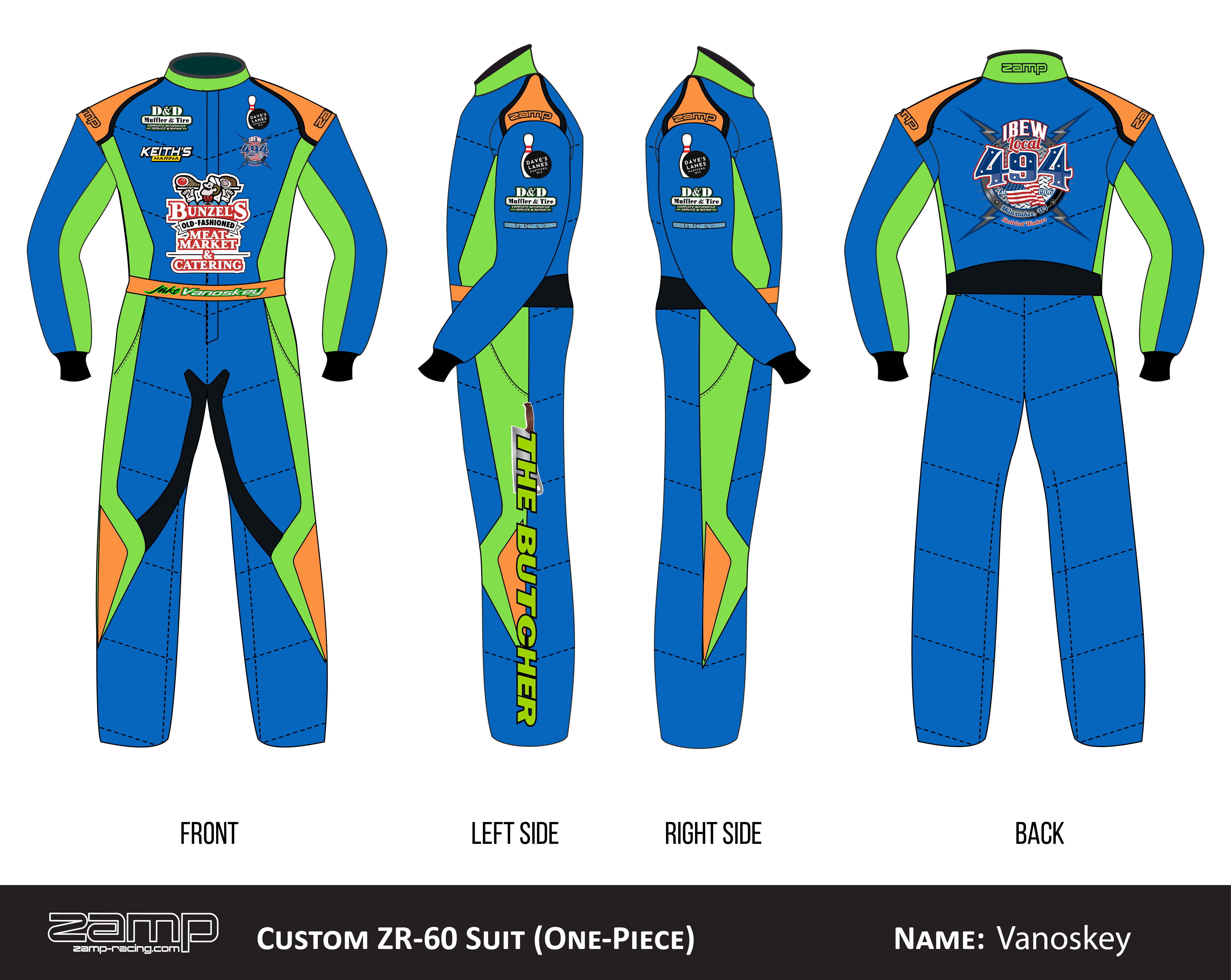 Custom Zamp racing suit